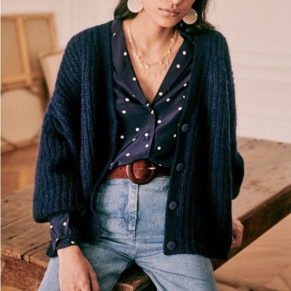 Sezane Achille Cardigan, Navy, S